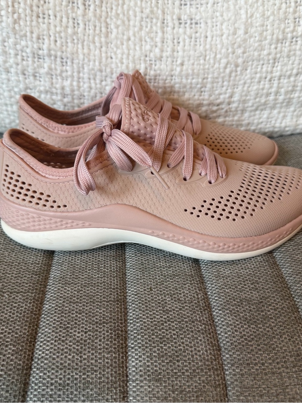 CROCS Women's Lace-Up Athletic Sneakers - Blush Pink